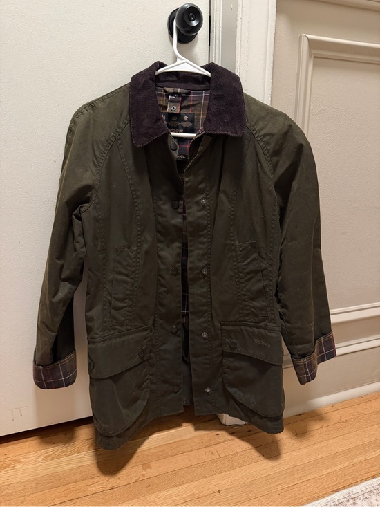 Barbour Jackets & Blazers - Barbour Olive Green Waxed Field Jacket with Dark Corduroy Collar